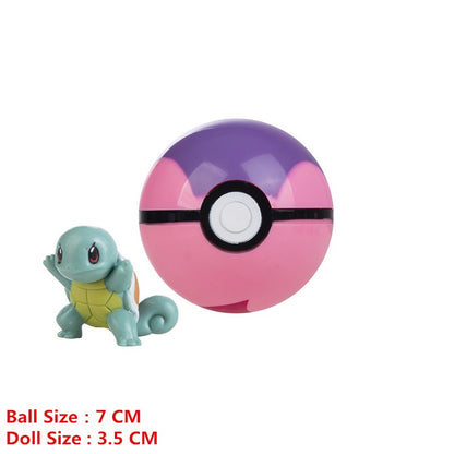 Pokémon Pokeball Com Desenhos Animados Filme Anime Figura Pikachu Charmander Eevee Squirtle Vulpix Qualidade Pet Action Model Brinquedos Presentes