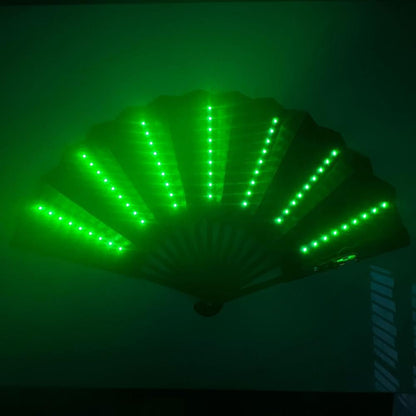 Glow Folding Led Fan Dancing Light Fan Night Show Halloween Christmas Rave Festival Accessories Glow in The Dark Party Supplies
