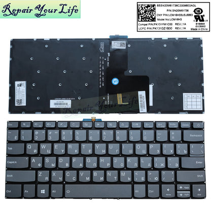 Teclado Russo Hebraico Brasil para Lenovo V14-ADA V14-ARE V14-IGL V14-IIL V14-IKB V14-IWL 130-14ast 130-14ikb S130/130S-14IGM