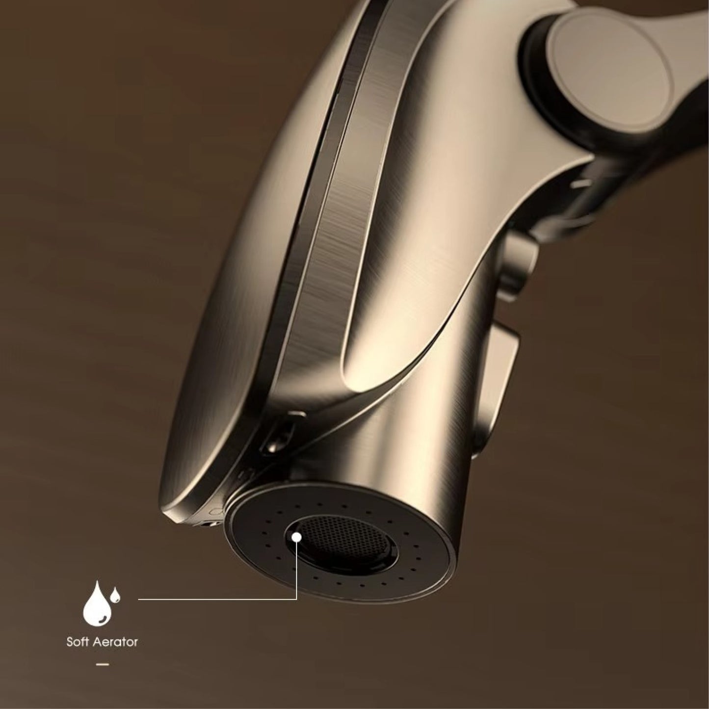 Luxury Gunmetal Brass Kitchen Faucet with LED Display,Sensor&Pull-Out 3-Function Spray,Touchless High Pressure Water-Saving Tap