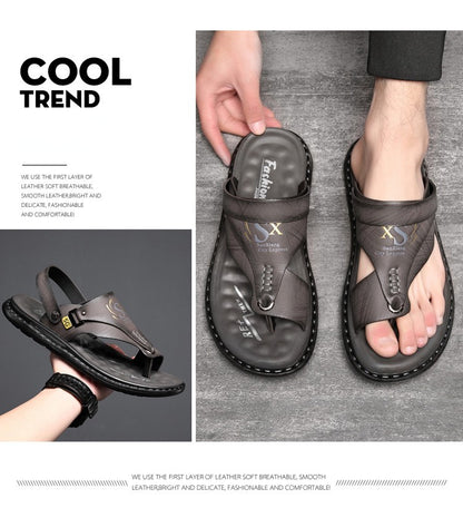 Brand Men's Sandals Summer Soft soled Anti slip Beach Shoes Male  Outdoor comfortable Men slippers Luxury High Quality sandalias