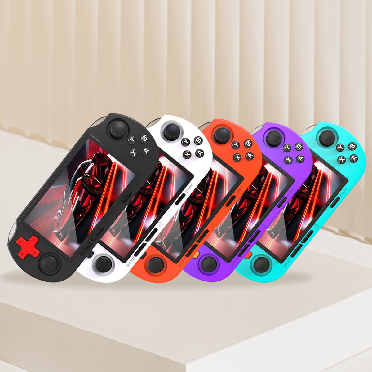 GAMINJA ANS16 Handheld Game 4.5 Inch IPS Screen RGB Lighting Portable Retro Video Game Console 64GB For PS1/GBA/SFC