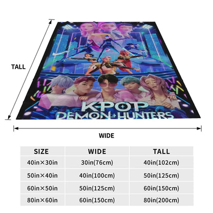 k-pop D-Demon Hunters Huntrix Saja Boys Blanket  Super Warm Comfortable Plush Throw Blanket Child Home Decor Flannel  Bed Cover