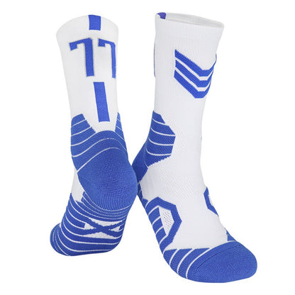 Meias Esportivas Masculinas de Basquete, Meias Esportivas com Numeração, Fundo de Toalha Engrossado, Ciclismo Outdoor, Corrida, Basquete, Feminino Adulto, Meias.