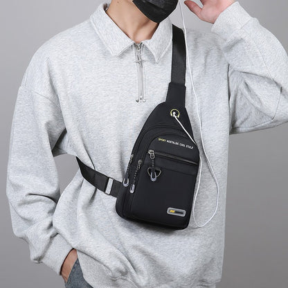 Men's chest bag - multifunctional multi compartment chest bag, durable nylon for outdoor travel, hiking and daily use, sports de