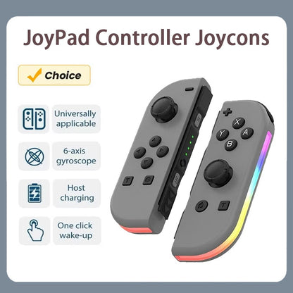 RGB LED Left & Right Joypad for NS Switch Controller BT 5.2 Joy-Con Gamepads Joystick with Dual Vibration for Switch/Lite/Oled