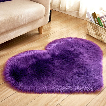 Heart Shaped Faux Fur Rug Bedroom Fluffy Shaggy Area Rugs Sheepskin Fuzzy Rug Carpets Throw Shag Rug Sofa Decor Floor Mat Plush