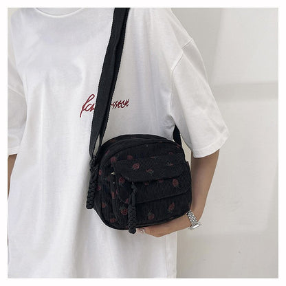 Cute Strawberry Shoulder Bag Casual Zipper Trendy Crossbody Bag Tote Handbag for Women Girls Travel Work Messenger Bag Handbags