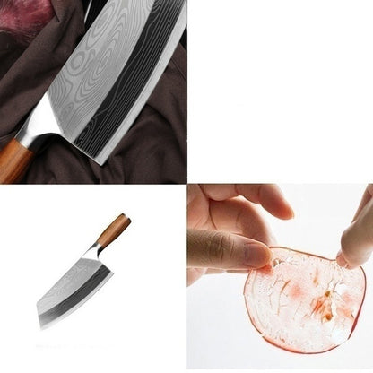 Faca de Cozinha Damasco MDHAND Cutelo Facas de Cozinha Aço Inoxidável Faca Chinesa Fatiador Faca de Chef Cortador Ferramentas de Cozinha