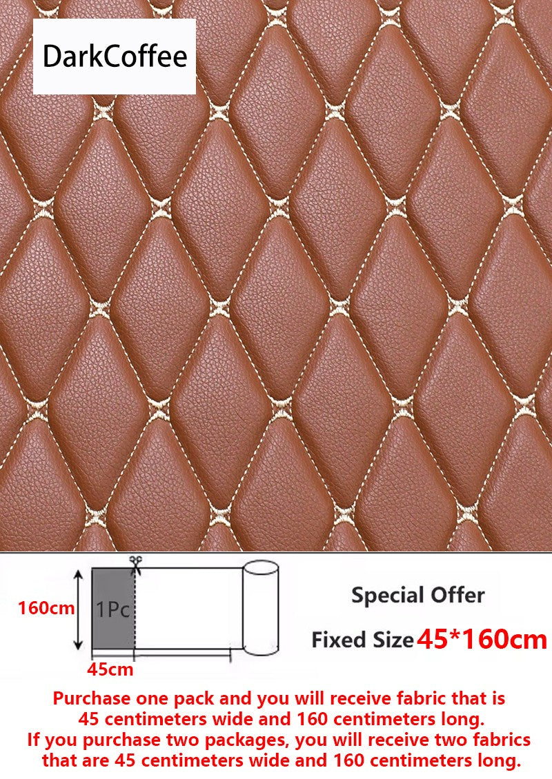 45/90x160cm Special Offer Embroidered Plaid Fabric Sponge Interlayer Leather Fabrics for Car Interior Seat Cushion Decoration