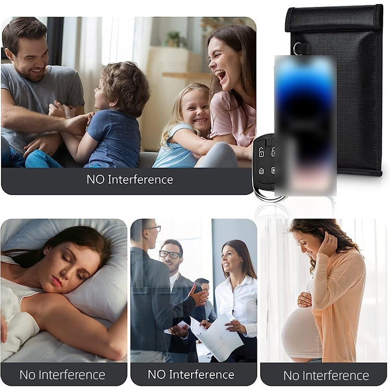 Car key Signal Shielding Bag Waterproof Fireproof RFID Blocking Pouch Car Key Faraday Bag RF Signal Blocker Mobile Phone Case