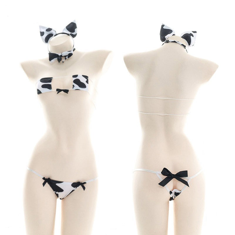 AniLV Cow Series Swimsuit Bodysuit Bikini Maid Unifrom Costume Summer Beach Kawaii Girl Swimwear Skirt Uniform Set Cosplay
