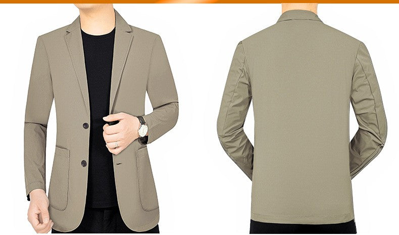 New Summer Male Thin Elastic Blazers Jackets Quality Men Breathable Sunscreen Blazers Coats Man Business Casual Suits Coats 4XL