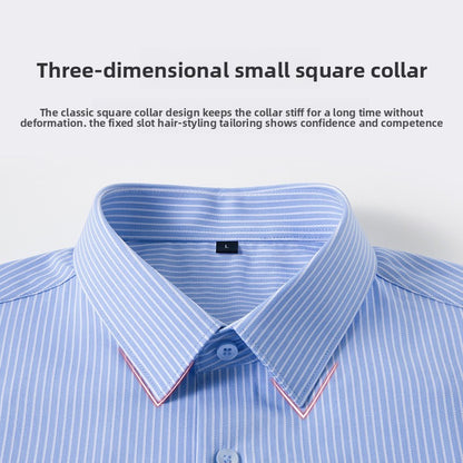 High End Mulberry Silk Soft Anti-wrinkle New Stripped Slim Fit Brand Men Shirts Designer Long Sleeve Business Casual Tops 2025