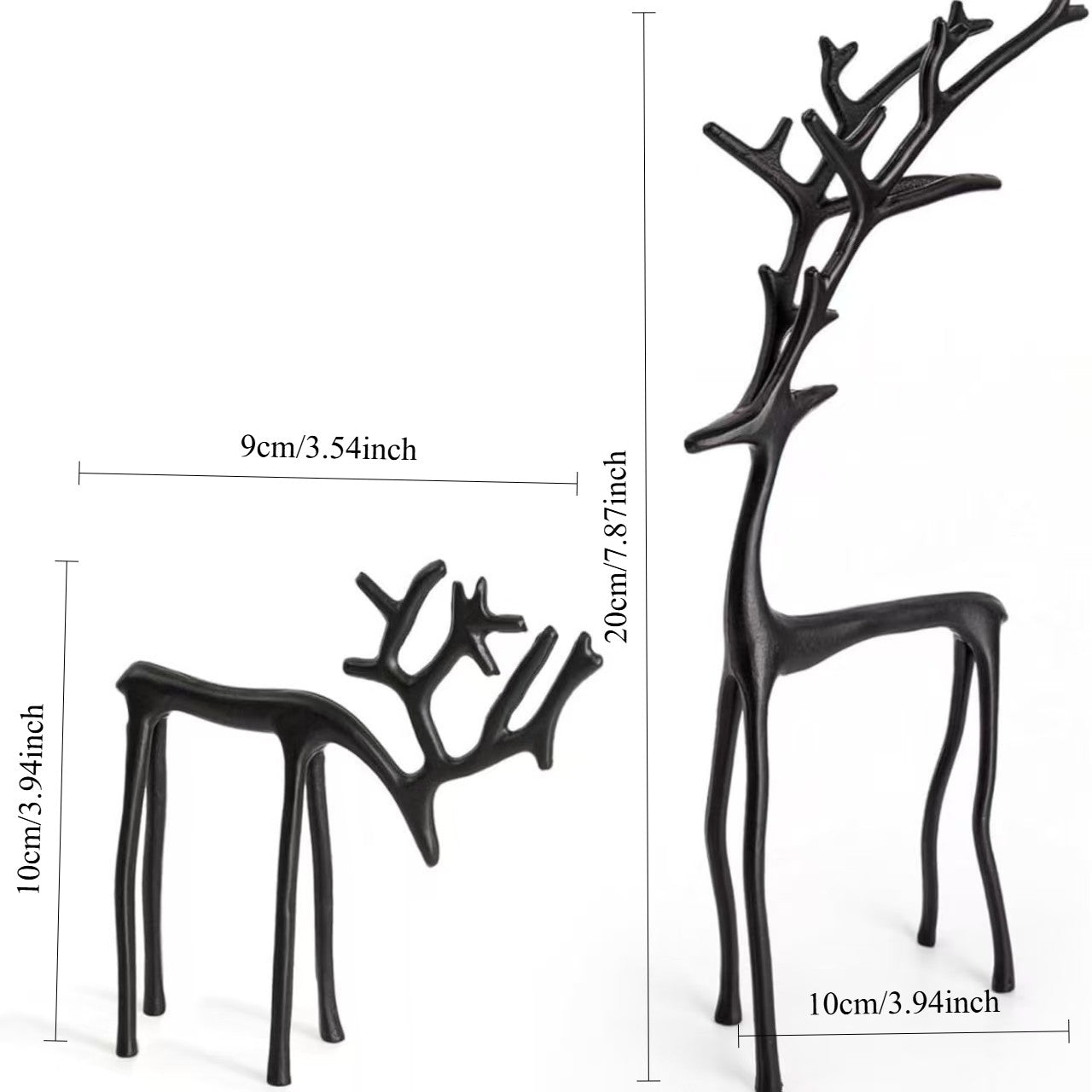 1pc Classic Elegant Black Letter Deer Figurine - Christmas Tree Topper & Year-Round Decor, Durable Plastic Home Gift