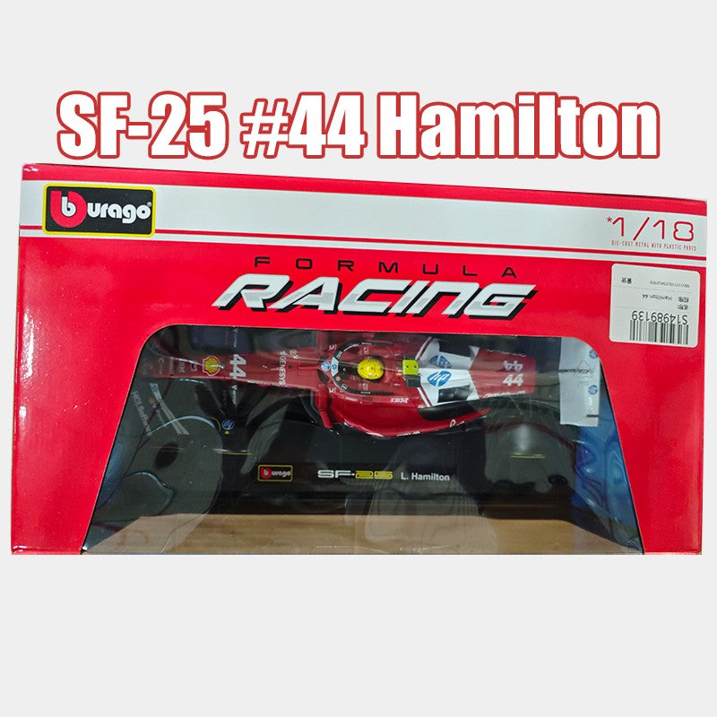 Novo 1:18 Bburago Ferrari 2025 F1 Sf-25 Hamilton #44 Leclerc #16 Liga Miniatura Die-Casting Modelo de Carro Presentes Brinquedos Personalizados Ornamento