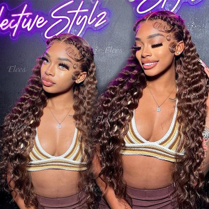 Cabelo Castanho com Fechamento, Cachos Soltos, Cabelo Humano Brasileiro Virgem 12A, Cachos Soltos e Profundos, Cabelo Cru