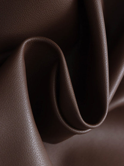 High Elastic Waist Coffee Pu Leather Long Wide Leg Pants New Trousers Women Fashion Tide Spring Autumn