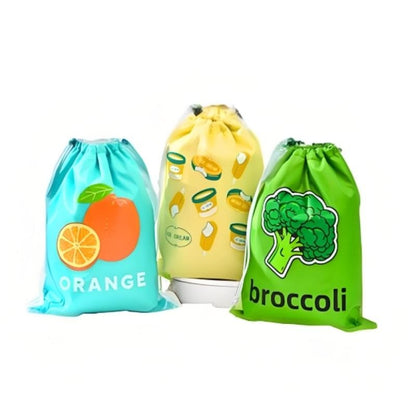 1/3PCS Fruit Vegetable Freshkeeping Bag Banana Storage Bag Vegetable Preservation Anti Ripening Insulated Drawstring Reusable