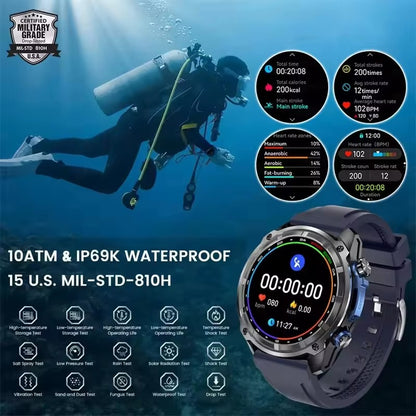 Smartwatch Masculino GPS 2026 Novo Mapa Offline À Prova D'água 10ATM 4GB Navegação de Rotas Relógio Bateria de 1000mAh Relógios Militares para Atividades ao Ar Livre