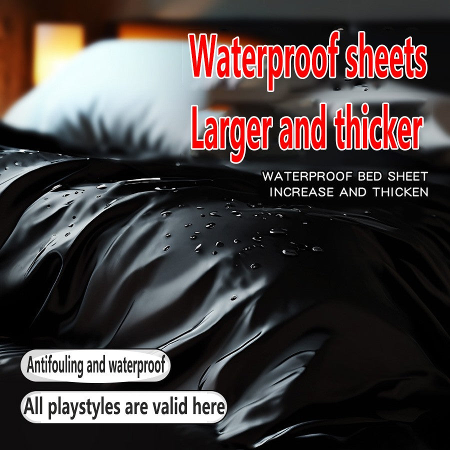 Waterproof Bed Sheet, Black Adult Washable Bedding Protection, Passion Sheets for Couples, Liquid Proof Fitted Mattress Cover