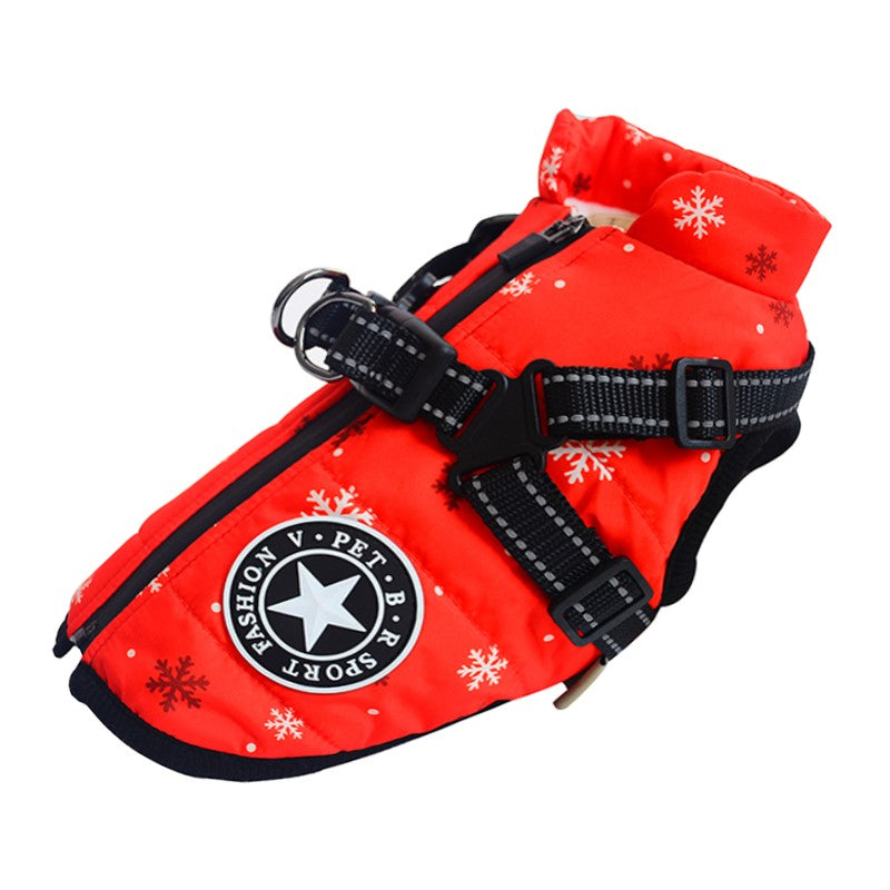 Jaqueta de Inverno Quente para Cães Grandes com Peitoral Impermeável, Casaco para Cães Grandes, Labrador, Chihuahua, Bulldog Francês, Roupas para Cães ao Ar Livre