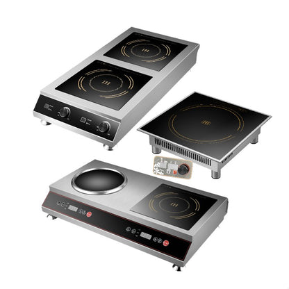 Fogão de Indução Comercial Sunmax, Fogão Elétrico de Bancada em Aço Inoxidável, Wok Comercial