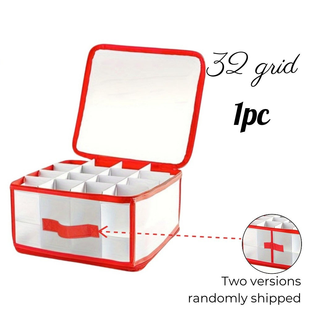 1/2pcs Christmas Ornament Storage Box With Handle Xmas Balls Decorations Container Large Capacity Bag Holiday Accesory Organizer