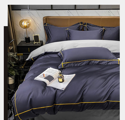 Lençol de Cima Bordado 100% Algodão Egípcio Sedoso Conjunto de Cama Lençol de Cima Queen King Size