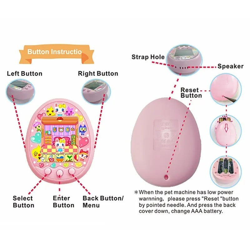 Tamagotchi Animal de Estimação Virtual Eletrônico Com Tela Colorida Jogo de Bolso Interativo Máquina de Jogo de Namoro de Animal de Estimação Virtual Brinquedos de Jogo para Crianças Meninas