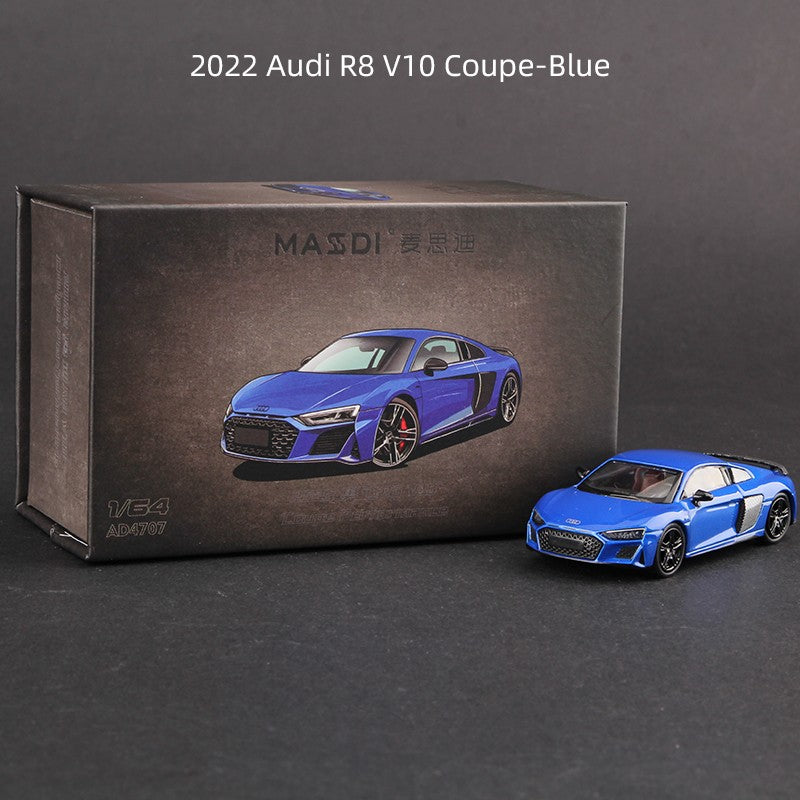 Massdi 1:64 Audi R8 V10 Coupe Performance 2022 Carro Modelo Liga Miniatura Supercarro Veículo Diecast Brinquedo