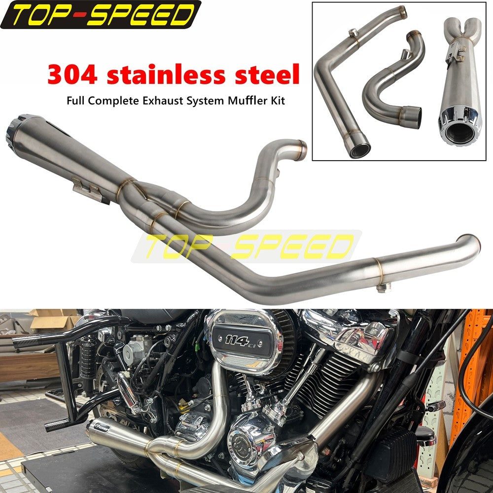 For Harley CVO Street Glide FLHXSE 2017-2025 CVO Road Glide ST FLTRXSTSE 2024-2025 2-Into-1 Exhaust Motorcycle Touring Mufflers