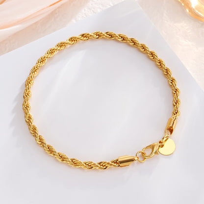 Braceletes de Corrente Torcida de Prata Esterlina 925 4MM para Mulheres e Homens, Joias Masculinas de Prata Minimalistas da Moda, Presentes para Casais