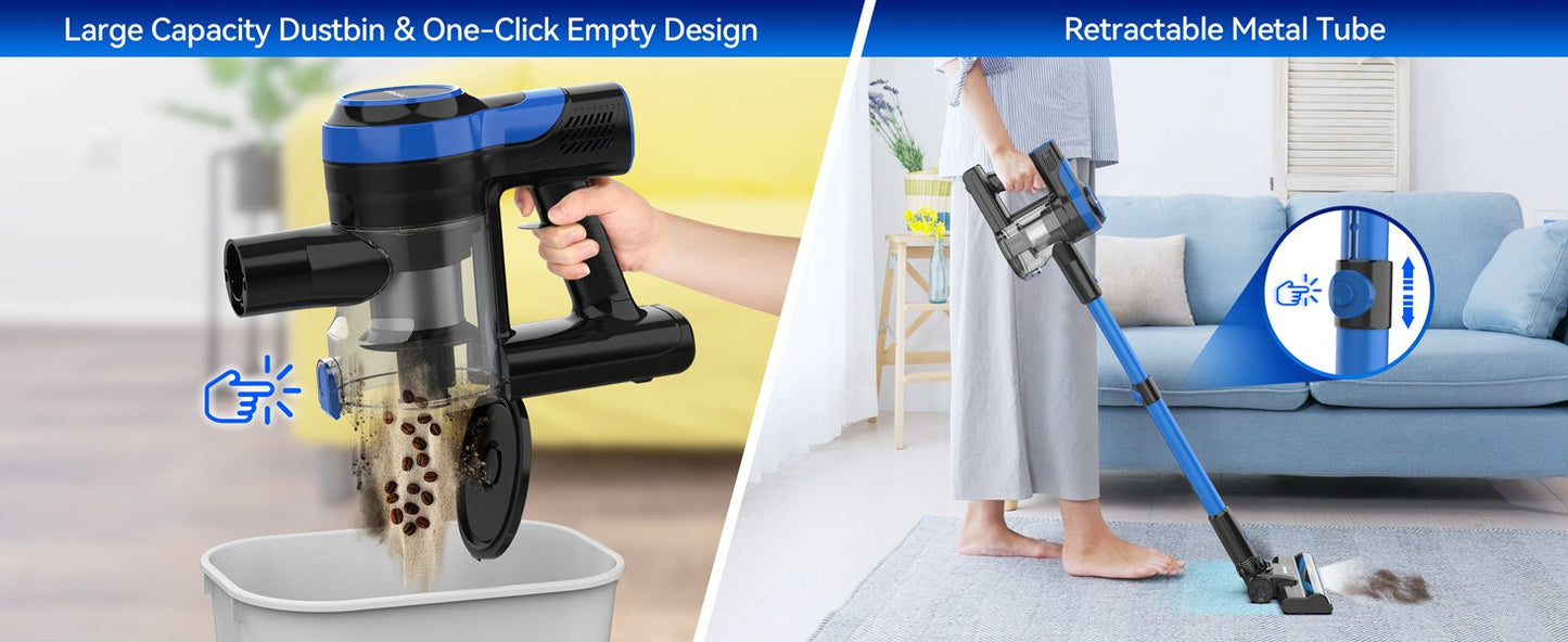 INSE V50 Cordless Vacuum Cleaner Powerful Suction 6-in-1 Lightweight Stick Vacuum with Rechargeable Battery for Carpets Pet Hair