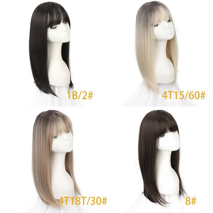 Aplique Capilar Feminino Sintético com Franja - Extensão de Cabelo Fina e Respirável Loira, Topper Capilar para Mulheres, Peruca de Cabelo Falso