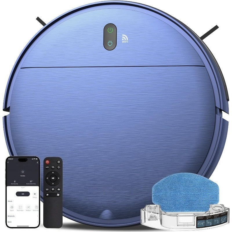 Robô Aspirador e Passador de Pano ZZH Combo, Aspirador Robô com Conexão WiFi 2.4GHz, Aspirador Robótico com 4 Modos de Limpeza, Aspirador via APP/Controle Remoto