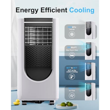 Ar-Condicionado Portátil de 8000 BTU com 4 Modos para Resfriamento Eficiente Economia de Energia Controle Remoto Timer de 24 Horas Ideal para Quartos