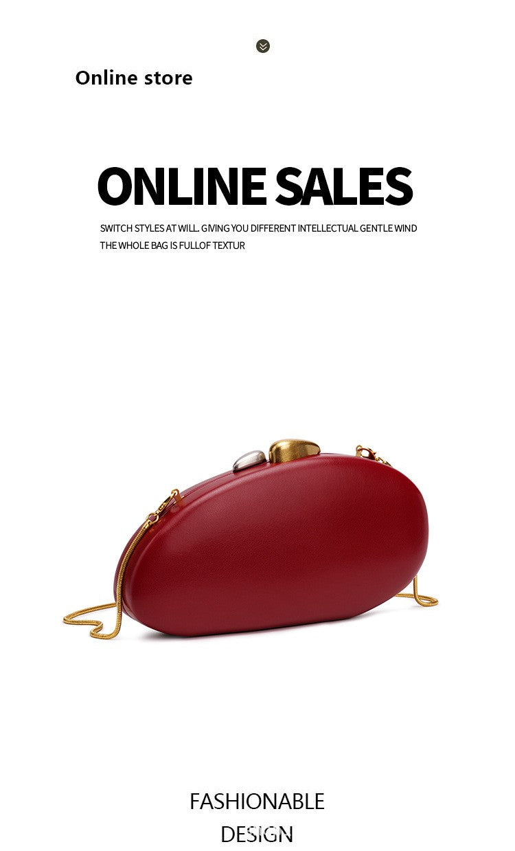 Designer Shell Shape Clutch Bag Women Evening Party Leather Handbag Metallic Closure Shoulder Crossbody Bags Small Dinner Purse