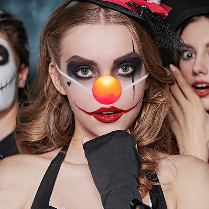 1pcs Light Up Clown Nose Red Glowing Led Novelty Circus Prop For Halloween Party Adult Cosplay Accessory Reindeer Decor