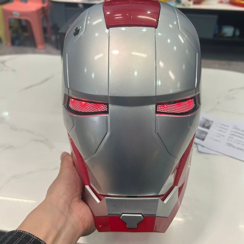 Máscara Elétrica Usável Capacete Homem de Ferro 1:1 Abertura Automática Manual e Fechamento Manual Personagens Modelo Brinquedos Adultos Presentes de Aniversário