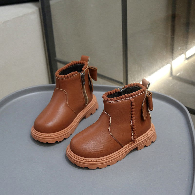 Autumn Winter Baby Kids Short Boots Super Warm Boys Girls Shoes Pu Leather Children Boots Fashion Toddler Boots Kids Snow Shoes