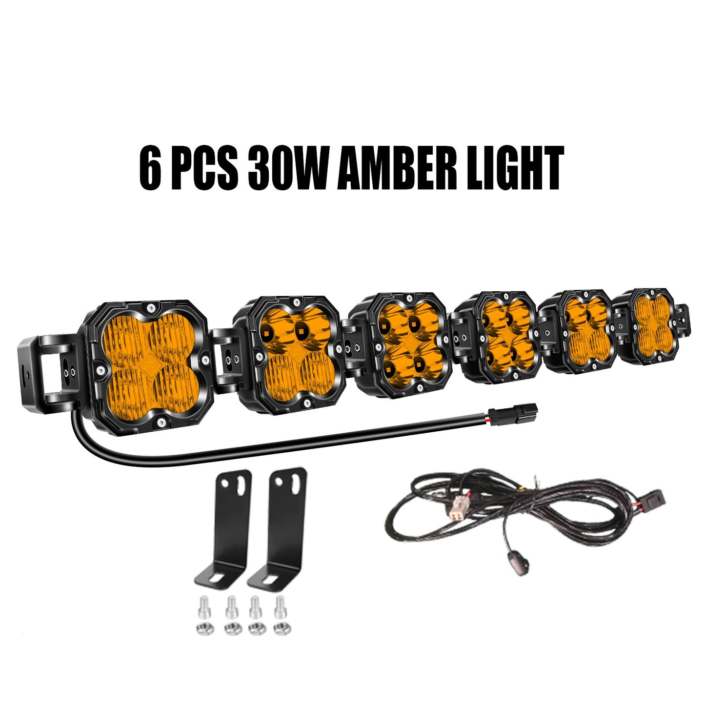 4in 30W Amer Cube LED Pod Light Spot Flood Combo Beam Work Lights,3055K/3530K Car Off-Road Driving Lamp for Truck,SUV,Motorcycle