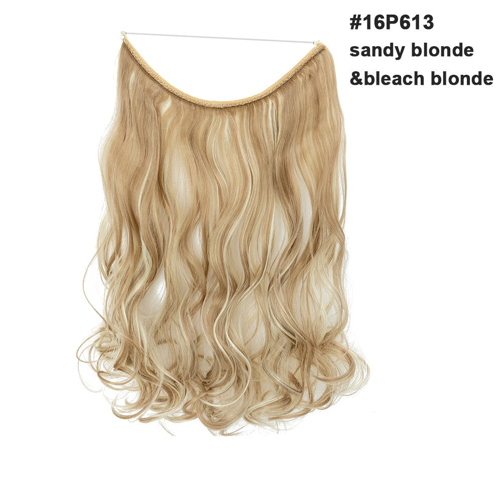 BENEHAIR Cabelo Sintético com Fio Invisível Sem Clipes Extensões de Cabelo Linha Secreta de Pesca Apliques de Cabelo Falso Para Mulheres