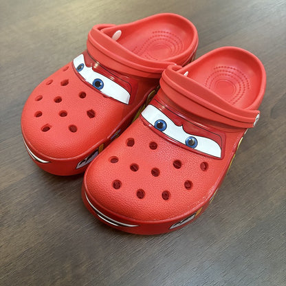 Chinelo Disney Relâmpago McQueen Pixar, Desenho Animado, Impermeável, Sólido, Chinelos de Buraco, Sandálias de Exterior, Sapatos EVA Respiráveis, Presente