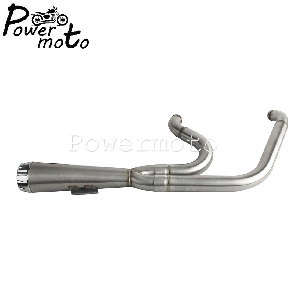 Motorcycles 2-Into-1 Exhaust Muffler Pipes Tube For Harley Dyna Fat Bob Low Rider S Street Bob Wide Super Glide FXD 2006-2017