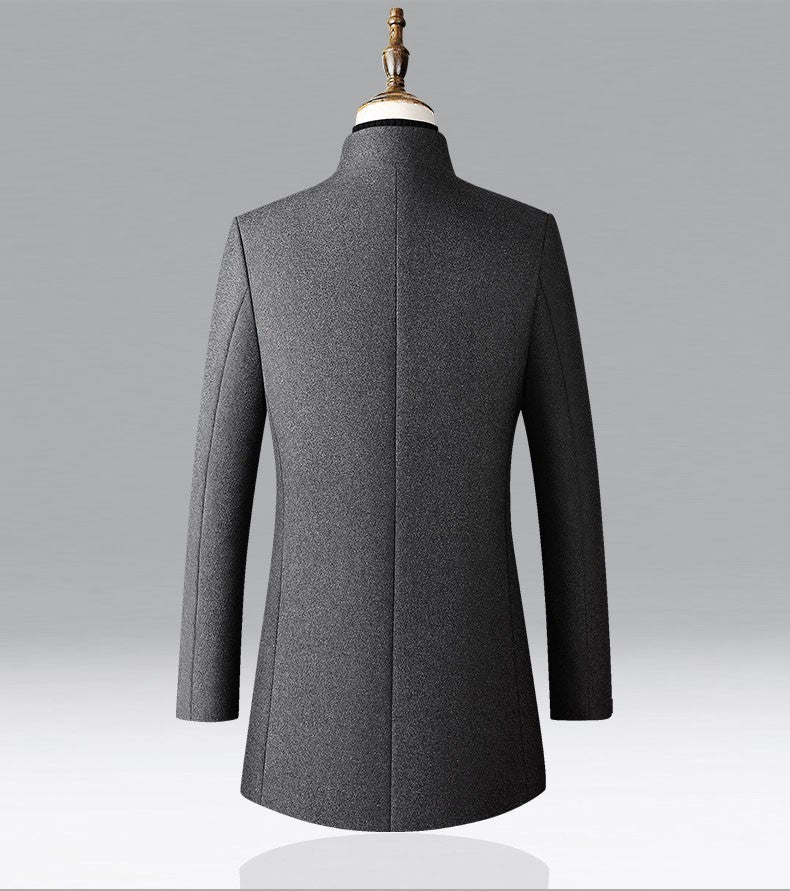 Winter Jacket Men Wool Pea Coat Oversized Overcoat Solid Business Casual Coat Men's Clothing Woollen Coats 4XL AF2011