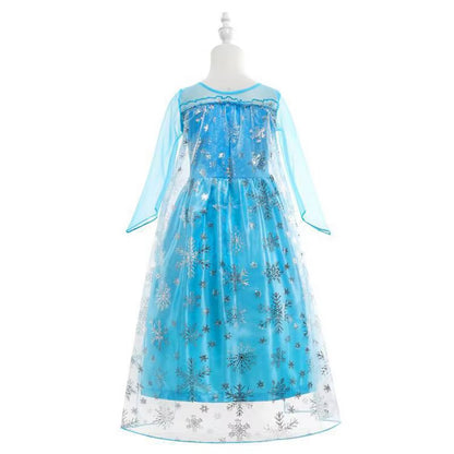 Disney Girls Elsa Princess Dress for Long Sleeve Kids Birthday Cosplay Frozen Costume Fancy 2025 Carnival Dress Up Party Costume
