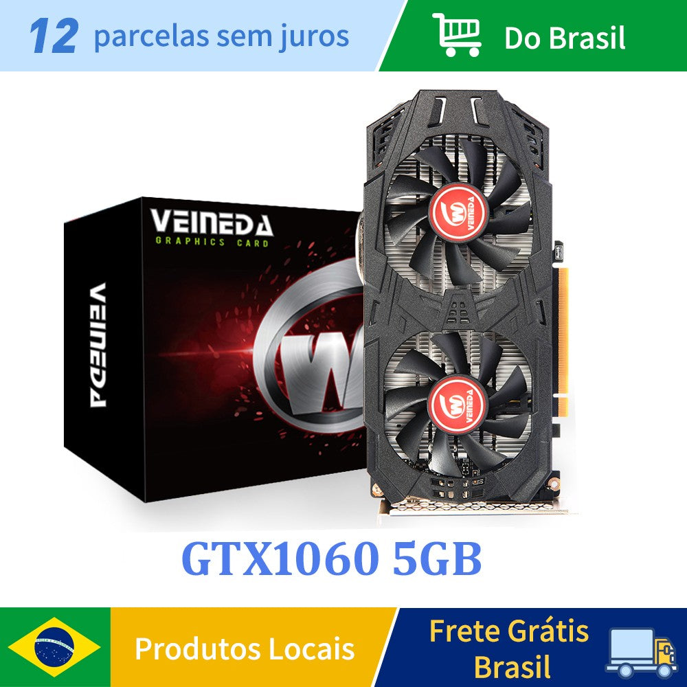 Placa de vídeo VEINEDA 1060 5gb 1506MHz 192Bit GDDR5 para placas nVIDIA, mais potente que gtx960 4gb, recondicionada