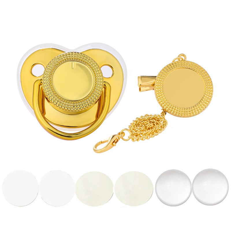 New Blank Baby Pacifier Clip Holder Set Personalized Newborn Dummy BPA Free Luxury Silicone Infant Teether Baby Soother