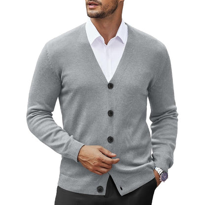 New Men's V Neck Cardigan Sweatcoats Casual Lightweight Button Down Knitted Cardigan Sweater Outdoor Streetwear